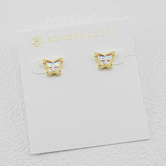 Kendra Scott Butterfly White AB Necklace & Stud Earrings Set - Picture 3 of 3
